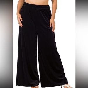 Black Velvet Pants Wide Leg